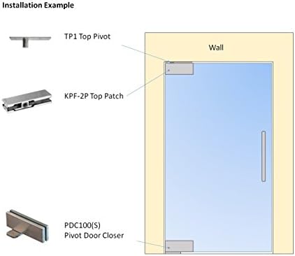 NHN Hydraulic Self Closing Pivot Door Closer (Hold Open) for Glass Door + Top...