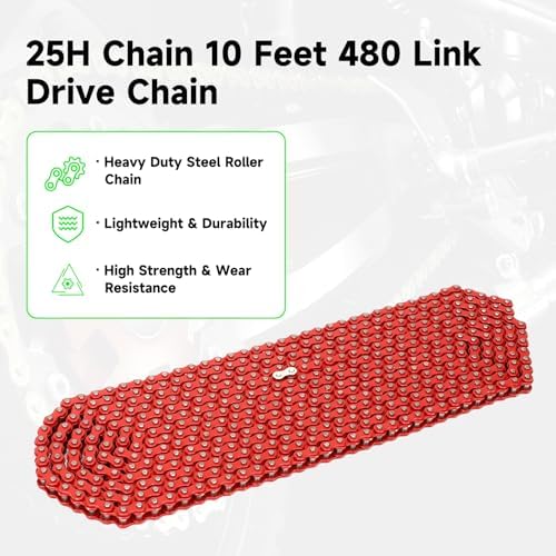 25H Chain 480 Link for Razor MX350 MX500 MX650 Dirt Rocket Bike