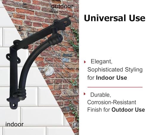 NACH Decorative Shelf Brackets, 4 Pack of 5.5 x 1.2 x 5.5 inch Black Cast Iro...