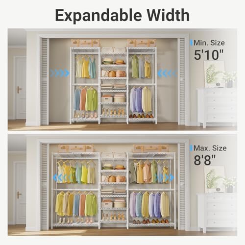 VIPEK X3 Plus Large Expandable Closet Rack Wardrobe Closet Organizer White