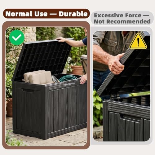 EasyUp 60 Gal Outdoor Storage Box Waterproof Lockable Resin Deck Box