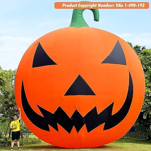 Giant 20Ft Premium Halloween Inflatable Pumpkin Decorations with Blower, Blow...