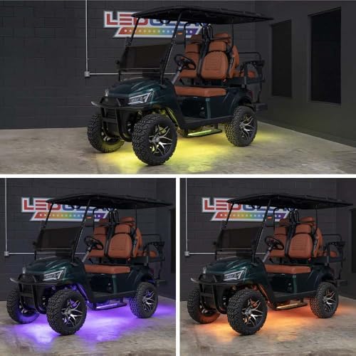 LEDGlow 4pc Million Color LED Golf Cart Underglow Kit for 12V 4-Seater
