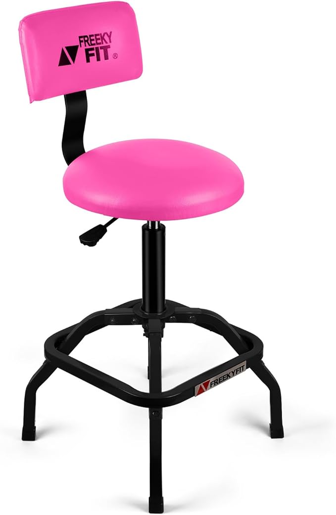Shop Stool with Backrest, Mechanic Garage Stool