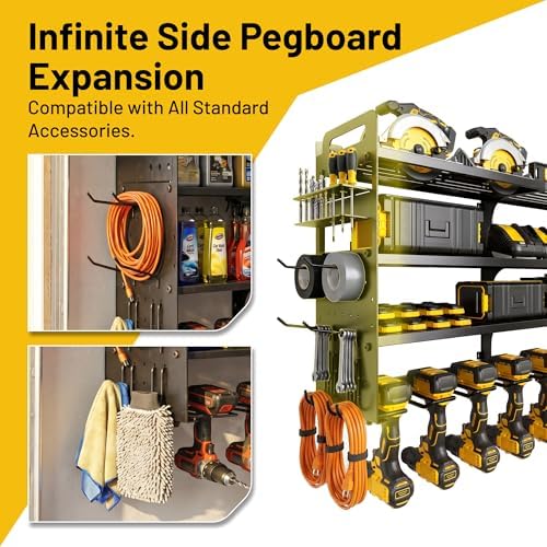 Large 49.8" Power Tool Organizer Wall Mount, 4-Tier