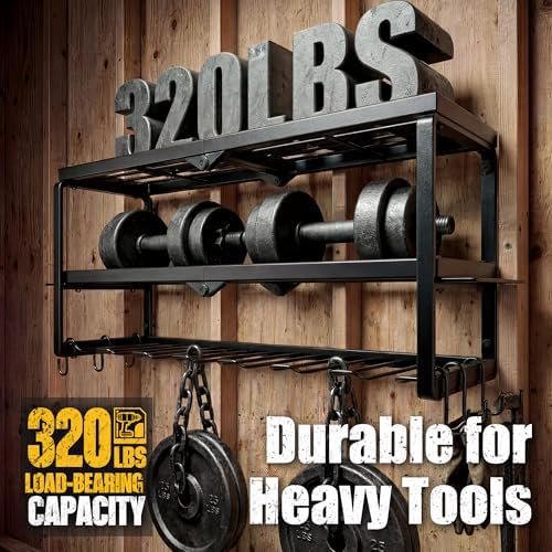 320lbs Power Tool Organizer Wall Mount with Charging Station Shelf