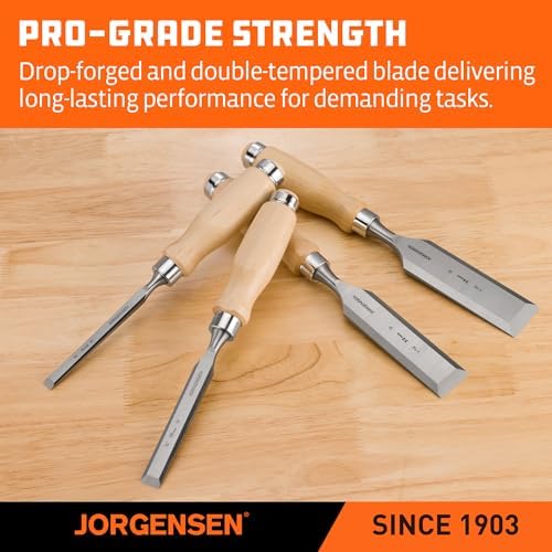 Jorgensen 4-Piece Expansion Wood Chisel Set, 3/8", 5/8", 1-1/4"...