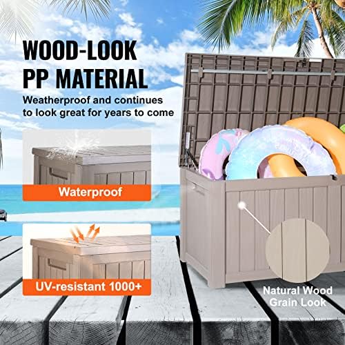 VEVOR Deck Box, 120 Gallon Outdoor Storage Box, 56.3" x 26.6" x 23....