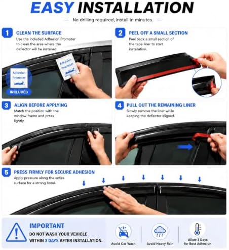 4PCS Side Window Wind Deflectors for Buick Lesabre 2000-2005 94259