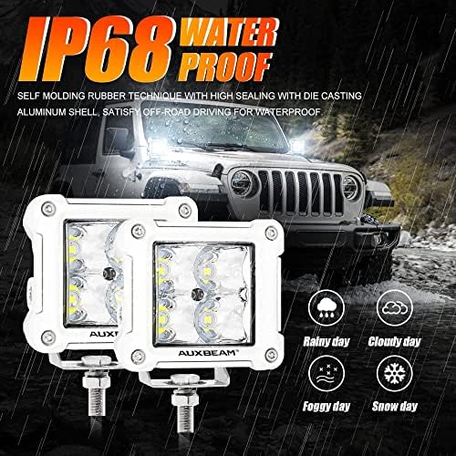 Auxbeam FA Series White Housing 3-Inch 40W Off-Road LED Pod Lights 2-Pack