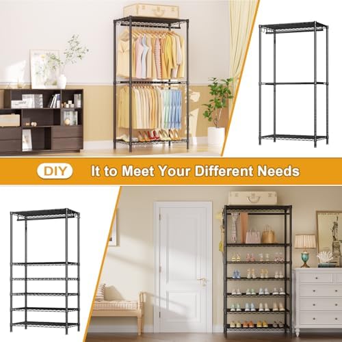 Ulif E13C Pro Heavy Duty Closet Organizer System,Freestanding Clothing Racks ...