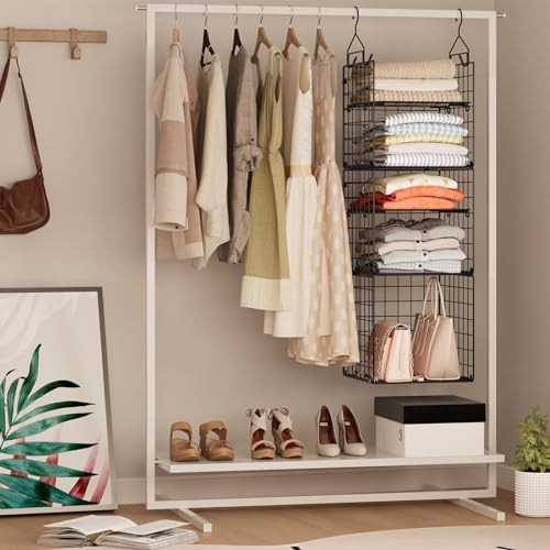 X-cosrack Hanging Closet Organizer and Storage - 5-Tier Closet Storage Organi...