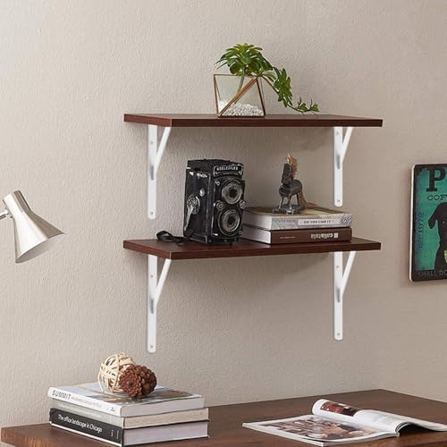 12 Pack L11 x H 8" White Heavy Duty Shelf Brackets with Screws Metal She...