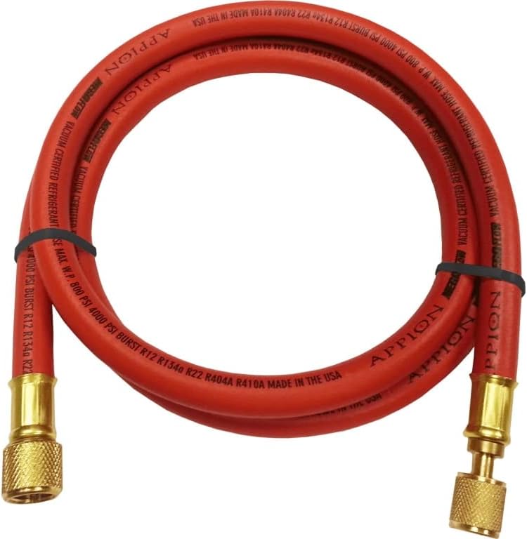 Appion MH380006EAR 3/8" Diameter Hose, 3/8" FL to 1/4" FL Vacu...
