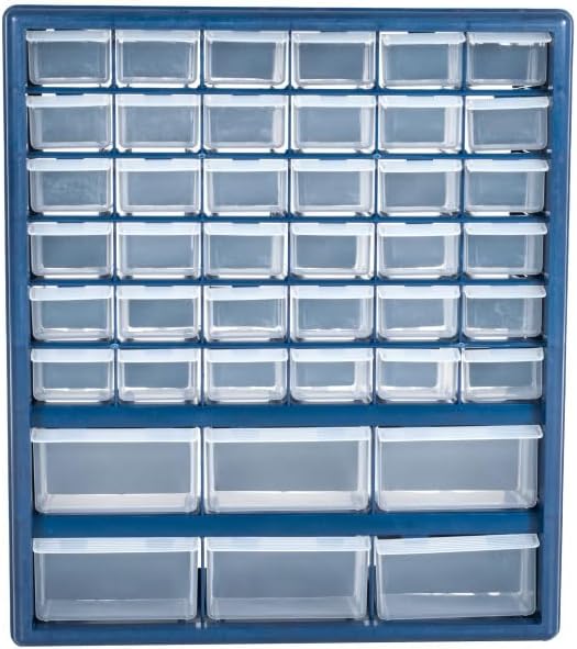 Plastic Storage Drawers – 42 Compartment Organizer – Desktop or Wall Mount Co...