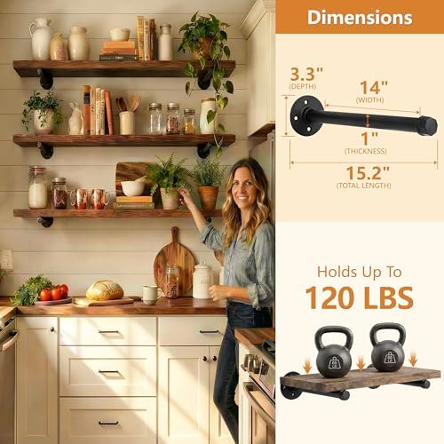 IAE Wall Mounted Closet Rod,Industrial Pipe Clothes Rack,Closet Hanging Bar
