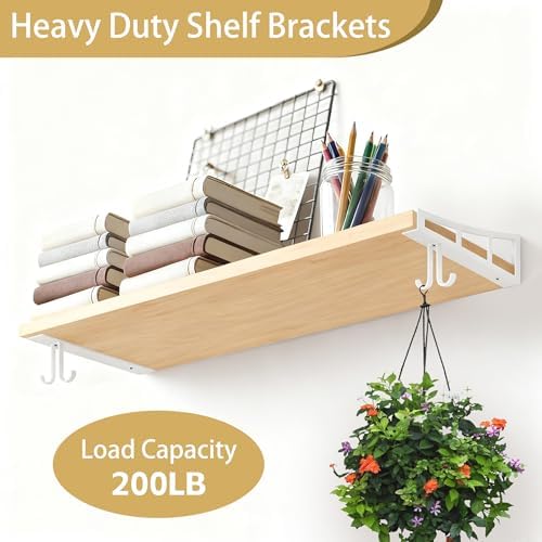 Decorative Shelf Brackets 10 Inch Heavy Duty Floating, Iron Wall Mount
