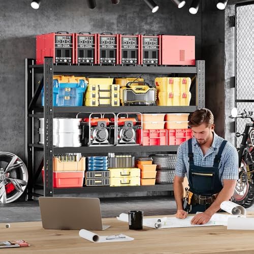 MIIIKO 48" W Storage Shelves,3000LBS Metal Garage Storage Shelving,Heavy...