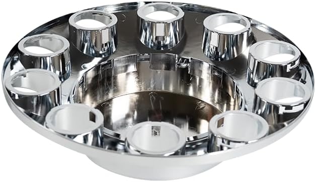33mm Chrome ABS Flat Top Axle Cover Complete Set with Removable Hubcaps and S...