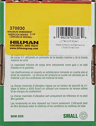 Hillman Sleeve Anchors, 1/2in x 3in, 12 Pack, Silver Zinc