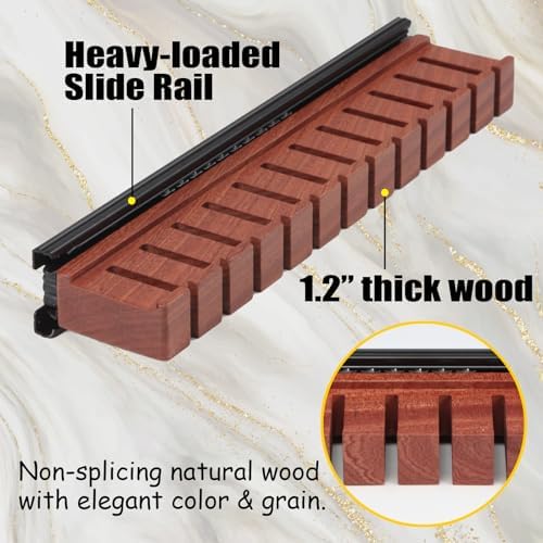 Walnut 12 Belts Organizer with Sliding System