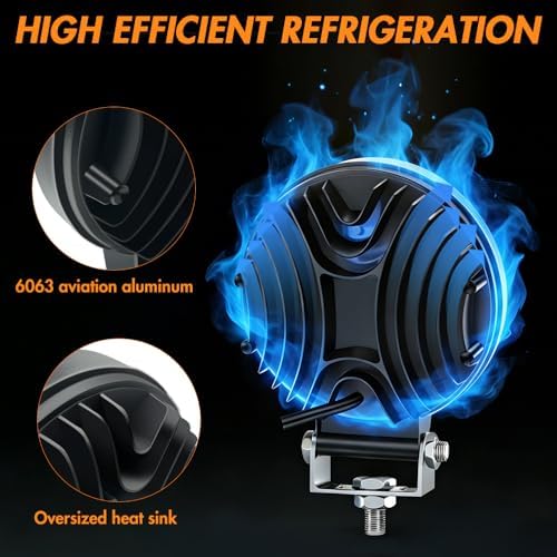 4 Inch 99W Round Driving Fog Lights 12V 24V Off Road Light Spot Flood Beam Le...