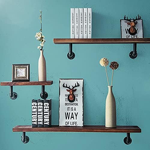 Janyang Industrial Pipe Shelf Brackets for 8 10 12 14 inches Board, Iron L Pi...