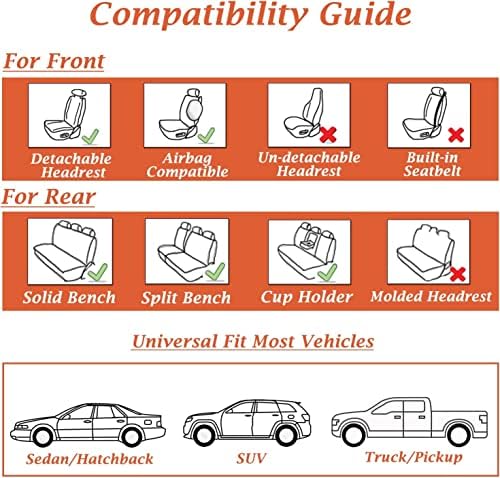 Coverado Universal Seat Covers Front, 2-Pack Universal Seat Covers for Cars, ...