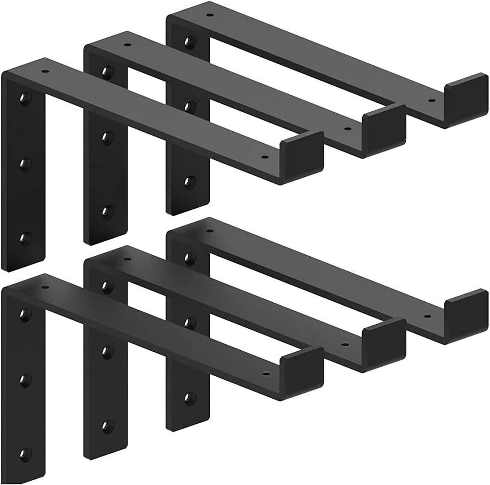 Shelf Brackets12 Inch Lip Brackets for Shelves, Industrial Forged Steel Float...