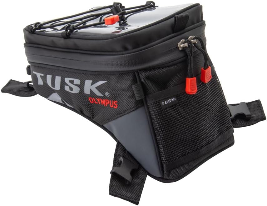 TUSK Olympus Tank Bag Large – 8L Motorcycle Luggage, Black/Grey, Waterproof Z...