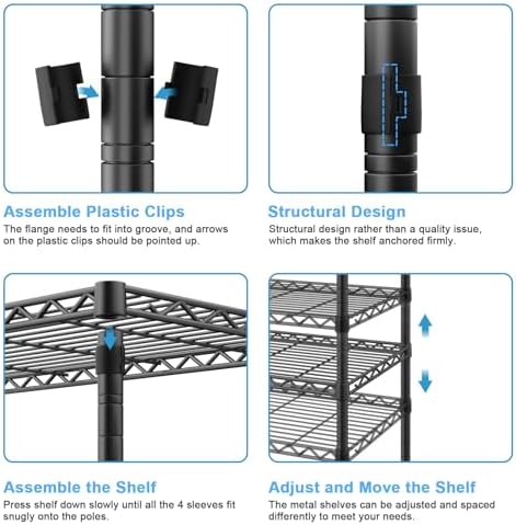Ulif E1 Heavy Duty Closet Garment Rack, Easy to Assemble Wardrobe, Black