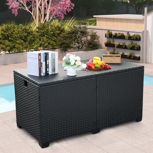 Rattan Star 180 Gallon Outdoor Storage Box Deck Storage Box Cushion Storage B...