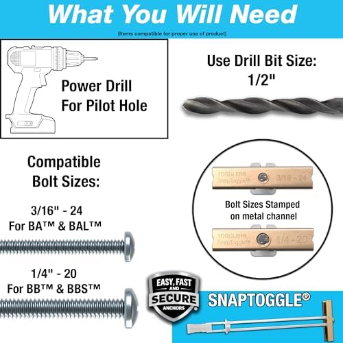 TOGGLER SNAPTOGGLE BM5 Toggle Anchor, 50 Pack, No Bolts