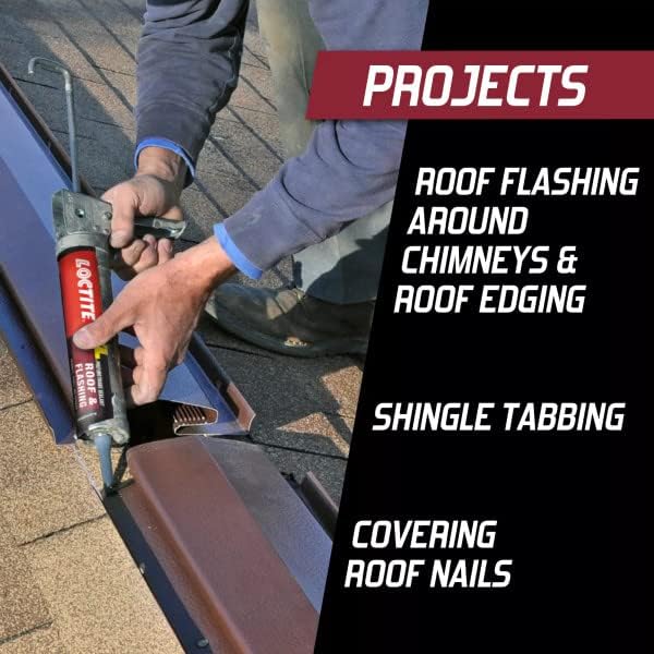 Loctite PL Roof Flashing Polyurethane Sealant, Black, 10 fl oz Cartridge, 12 ...