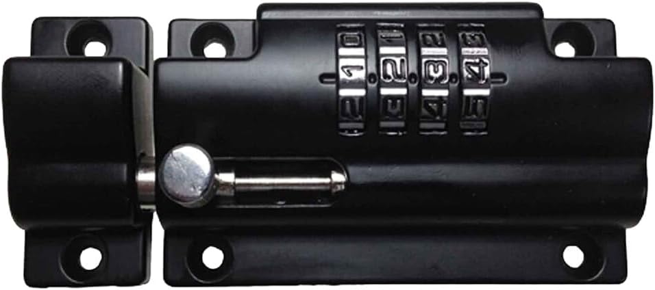 Lockey USA MS40 Slide Bolt, Black, Combination Lock, Keyless, Indoor/Outdoor Use