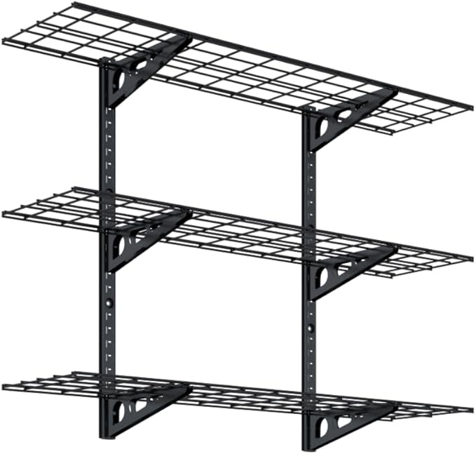 FLEXIMOUNTS 3 Tier 1x4ft Garage Storage Wall Shelving, 12x48inch per Shelf