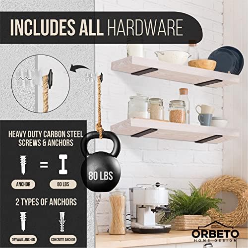 Orbeto 6 Pack Heavy Duty Shelf Brackets (12") Black Metal (6mm Thick), S...
