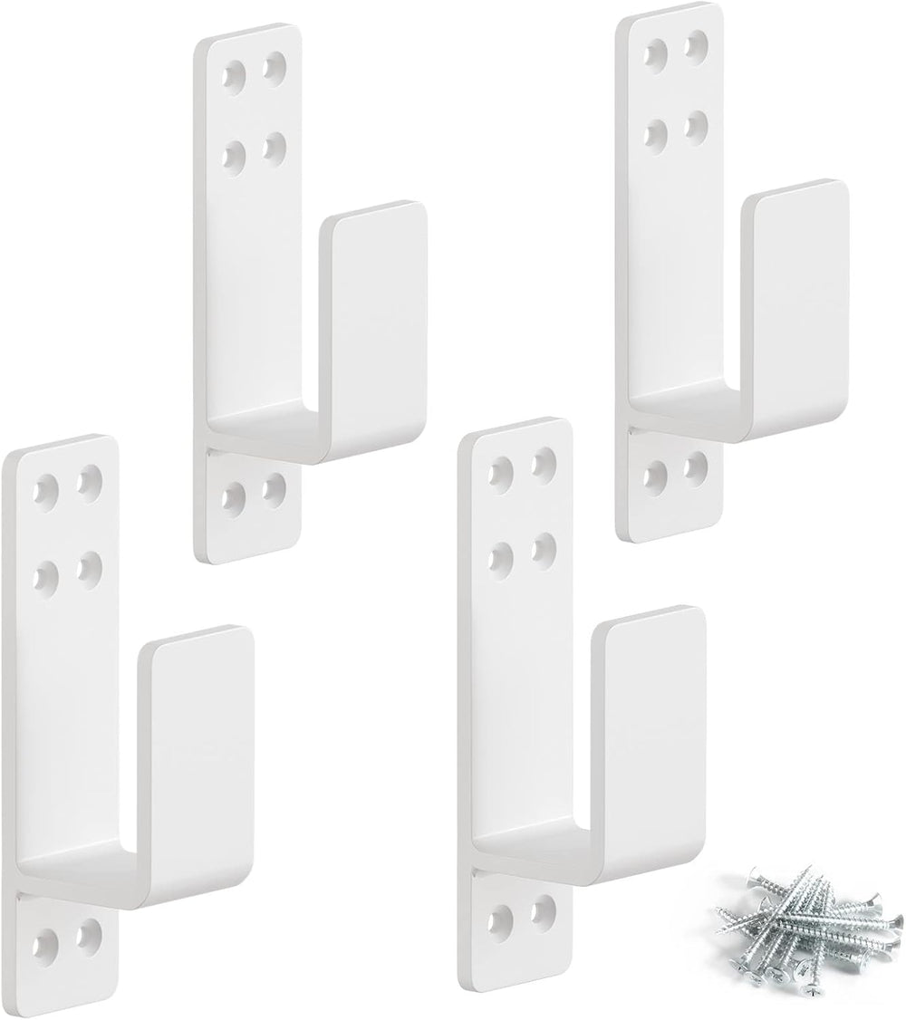 2x4 Door Barricade Brackets, Heavy Duty 4pcs, White