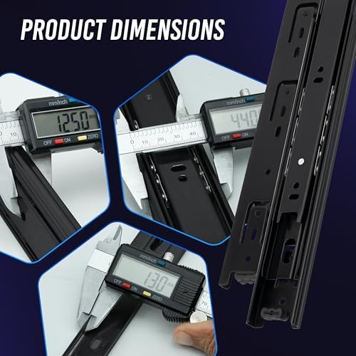 14 Inch Drawer Slides 10 Pairs (20pcs) Side Mount Rails - Heavy Duty Full Ext...