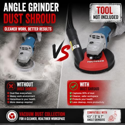 Dust Shroud for Angle Grinder with Diamond Grinding Cup Wheel, 4.5–5 Inch &am...