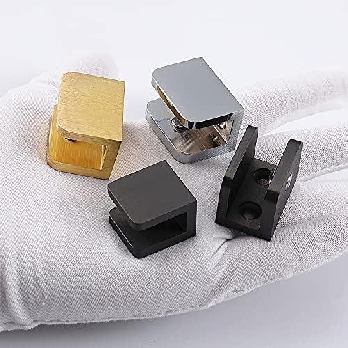 10 Pack Glass Shelf Clamp, Gold U Clamp Bracket Clip for 12mm Thick Glass