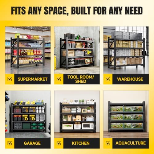 MIIIKO 48" W Storage Shelves,3000LBS Metal Garage Storage Shelving,Heavy...