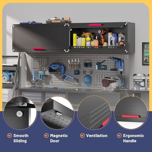 Eltean 31.5" Metal Wall Cabinet,Garage Wall Cabinet with Up-Flip Door,Wa...