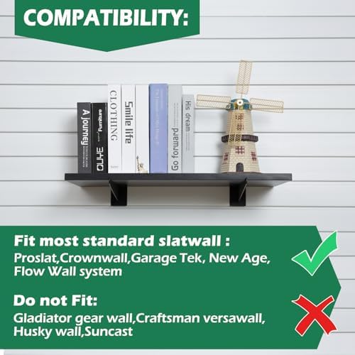 12 Inch Slatwall Shelf Bracket, Slatwall Accessories, Heavy Duty Slat Wall Sh...