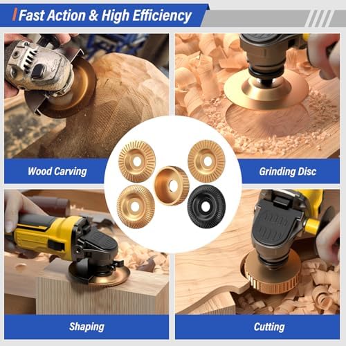 BURMONG 14PCS Wood Carving Disc Set for Angle Grinder, 4" & 4.5"...