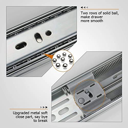 LONTAN 6 Pairs Soft Close Drawer Slides 20 Inch Heavy Duty Cabinet Rails