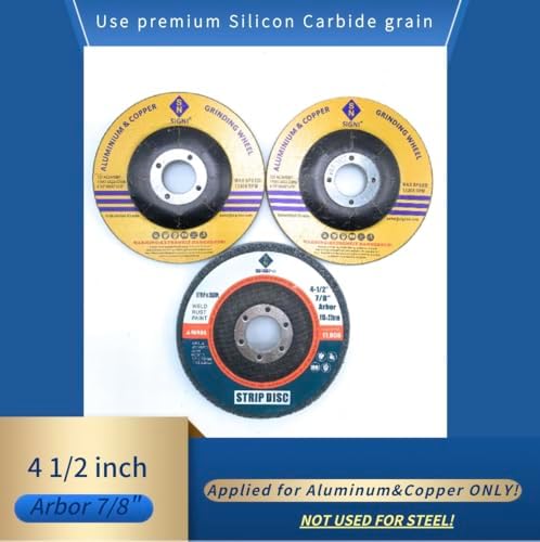 SIGNI Aluminum Grinding and Polishing Set, 4-1/2" Diameter, 7/8" Ar...
