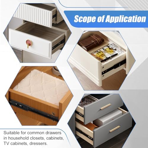 16 inch Drawer Slides 4 Pairs (8pcs) Full Extension Ball Bearing Drawer Rails...