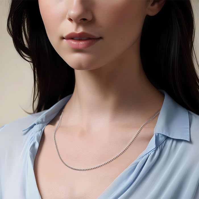 LeCalla 925 Sterling Silver Italian Jewelry Adjustable Chain Necklace, Slidin...
