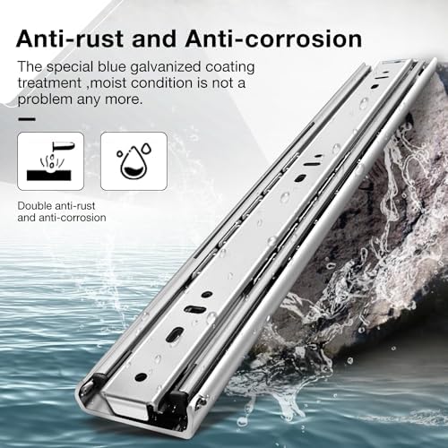 Heavy Duty Drawer Slides Full Extension Runners 150 lbs 12 14 16 18 20 22 24 ...